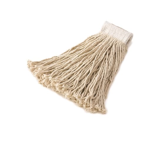 Rubbermaid 24 Ounce Value Pro Cut End Rayon Finish Wet Mop, 1 Inch Headband, White